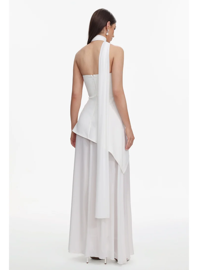 Bella Barnett  Kater Elegant Tailored Strapless Woven Mesh Maxi Dress for Women | Best Price UAE